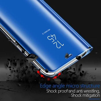 Smart Apversti Telefoną Atveju Xiaomi Redmi Pastaba 9 8 8T 7 pro k20 K30 veidrodžio Dangtelis Xiomi 9 9T PRO CC9 Mi10 Lite padengti Funda shell
