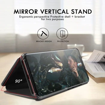 Smart flip case for Samsung Galaxy A21S Veidrodėliai Odinis protector cover 