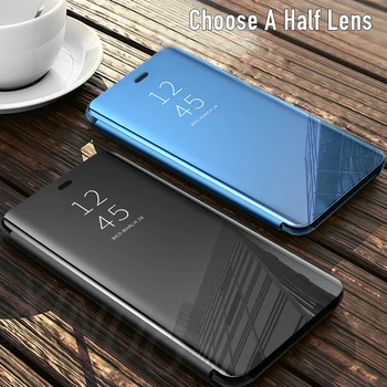 Smart flip case for Samsung Galaxy A21S Veidrodėliai Odinis protector cover 
