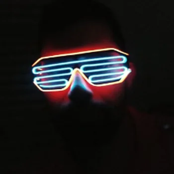 Smart Nuotolinio Led Akinius Kontrolės EL Stiklo EL Viela Mados Neon LED Šviesos Iki Užrakto Formos Akiniai Rave DJ Šviesus Kostiumas Šalis