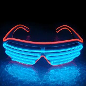 Smart Nuotolinio Led Akinius Kontrolės EL Stiklo EL Viela Mados Neon LED Šviesos Iki Užrakto Formos Akiniai Rave DJ Šviesus Kostiumas Šalis