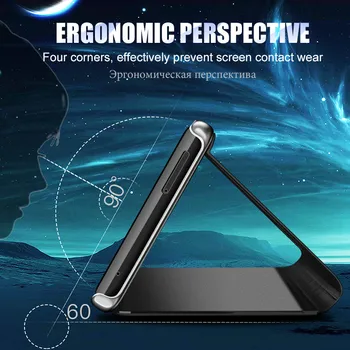 Smart Veidrodis Apversti Telefoną Atveju Huawei Honor 8X 30 P20 Lite Mate 20 10 Pro Dėmesį, 10 P Smart Z Y5 Y6 Y9 Y7 Premjero 2019 Peržiūrėti Dangtis