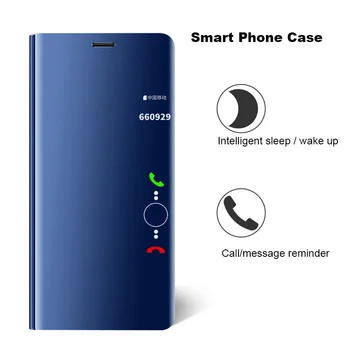 Smart Veidrodis, Flip Telefonas Atveju, Huawei Mate 8 9 10 20 30 Pro Lite P8 P9 P10 P20 P30Lite Pro Plus Telefono dėklas Miego pabusti LED Peržiūrėti