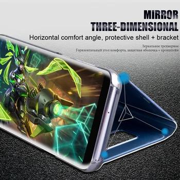 Smart Veidrodis, Flip Telefono dėklas Samsung A3 A5 A6 A7 A8 j3 skyrius J5 J7 J6 Padengti Atveju 
