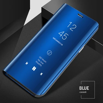 Smart Veidrodis Odos Atveju Huawei P Smart 2018 PAV-LX1 L21 Flip Case For Huawei P Smart 2019 PUODĄ-LX3 LX1 Aišku langą Dangtis