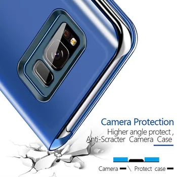 Smart Veidrodis, Telefono dėklas, Skirtas Samsung Galaxy A51 A71 Prabanga PU Odos Peržiūrėti Flip Dangtelis 51 71 Stovėti Coque 