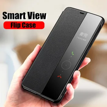Smart View Flip Case For Huawei P40 Pro P20 30 Y5 Y6 Y7 Y9 Premjero 2019 P smart Z Pijus Mate 30 20 10 Lite Garbę 9X Pro 8X Dangtis