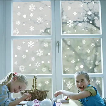 Snaigės Linksmų Kalėdų elektrostatinės Lipdukas Stiklo langą, vaikų kambarys namų puošybai Naujųjų Metų Sienų Lipdukai Lipdukas tapetai