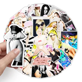 Snger Lady Gaga PVC STAR LYTIS Serijos Lipdukų Kelionės Lagaminą Sienos Pieštukų Dėžutė Dviratį Telefono Stumdomas Plokštė Grafiti Stiliaus Lipdukai