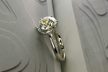 Solitaire 3ct Lab Deimanto Žiedas 925 sterlingas sidabro Papuošalai Dalyvavimas Vestuvių juostoje Žiedai, Moterų Nuotakos Bauda Šalies priedų