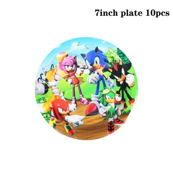 Sonic temą Šalies Atsargų Sonic Popieriaus Taurės Plokštė Vystymo Reklama Tortas Vėliavos Latekso Balionas Vaikams Gimtadienio Apdaila