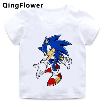 Sonic The Hedgehog Juokingas Animacinių filmų Marškinėliai Berniukams Kawaii Vasaros Grafinis Vaikų marškinėliai Mielas Anime Marškinėlius Atsitiktinis Viršų Tees Vaikai
