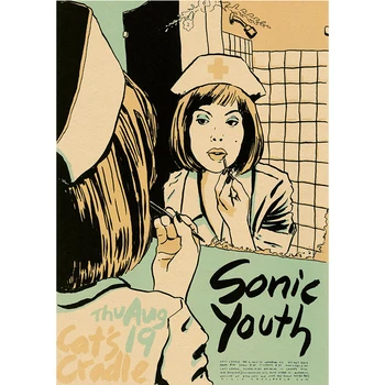Sonic Youth punk rock Namo, Buto apdailos Kraft rūgšties roko muzikos Plakato Piešimo core Sienų lipdukai 30*20cm