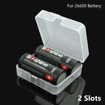 Soshine 26650 Baterija Atveju Kieto Plastiko Laikiklis Laikymo Dėžutės Dangtelis 2 x 26650 Baterija Langelis Konteinerio Atveju Organizatorius Langelį Atveju