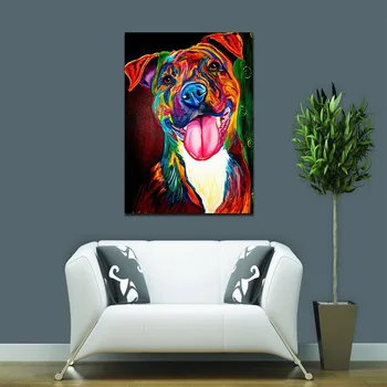 Spalvingas abstrakčiai šuo gyvūnų spausdinti paveikslai tapyba gyvūnų plakatai ir spausdina sienos nuotraukas kambarys decoracion frameless