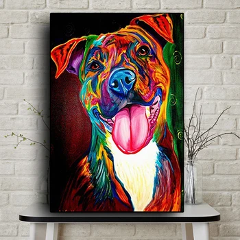 Spalvingas abstrakčiai šuo gyvūnų spausdinti paveikslai tapyba gyvūnų plakatai ir spausdina sienos nuotraukas kambarys decoracion frameless