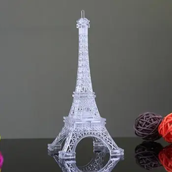 Spalvingas Romantišką Eifelio Bokštas Naktį LED Šviesos Stalas Vestuvių Valentino Diena Miegamajame Papuošti Lempos Vaikų Dovanų