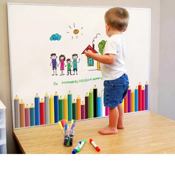 Spalvoti pieštukai baseboard lipdukas vandeniui už vaikas, vaikų kambario klasėse nuimamas freskos sienų lipdukai namų puošybai