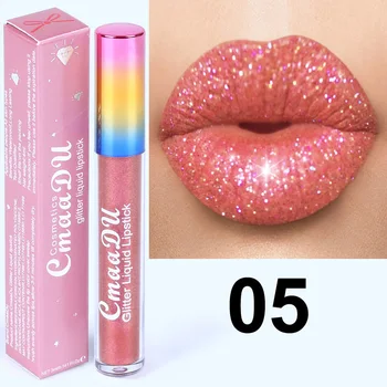 Spindinčios Lūpos Lūpų dažai Moterų Kosmetikos Gliter Metallic Diamond Makeups Skysti Lūpų dažai MH88