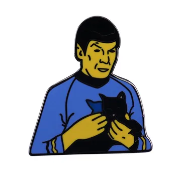 Spock, turintis Juoda Katė emalio pin Star Trek pobūdžio sagė