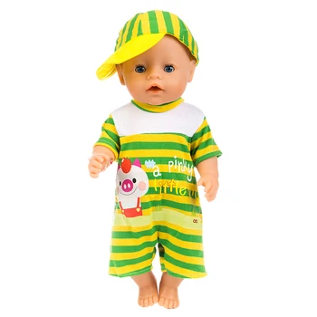 Sporto Set+hat Tinka gimęs kūdikis 43cm Lėlės Drabužiai Lėlės Priedai 17inch Baby Doll