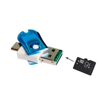 SR Tipo C žemės Riešutų USB 2.0 4 Spalvų Kortelių Skaitytuvas Micro SD TF 2 IN 1 Mobiliojo Telefono OTG Adapteris Nešiojamas KOMPIUTERIS