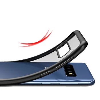 Stand case silikoninis Samsung Galaxy S10 S10 Plus gelis Atveju TPUtransparente su kraštais spalva armuotas stabdžių rudenį