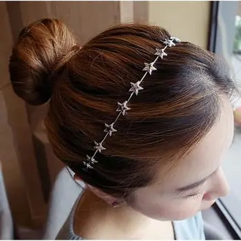 Star Lankelis Mergina Hairband Lankelis Plaukams Lankų Moterų Nuotakos Vestuvių Tiara Plaukų Aksesuarų, Crown Lankelis Mados Hairwear