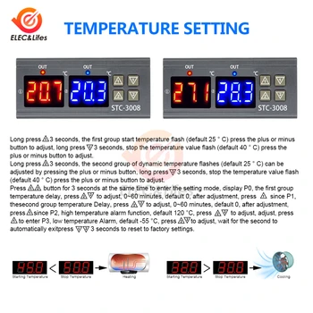 STC-1000 STC-3000 3008 3018 220V 10A Skaitmeninis Temperatūros Reguliatorius Thermoregulator Aušinimo Šildytuvas Inkubatorius Termostatas 12V 24V