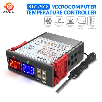 STC-1000 STC-3000 3008 3018 220V 10A Skaitmeninis Temperatūros Reguliatorius Thermoregulator Aušinimo Šildytuvas Inkubatorius Termostatas 12V 24V