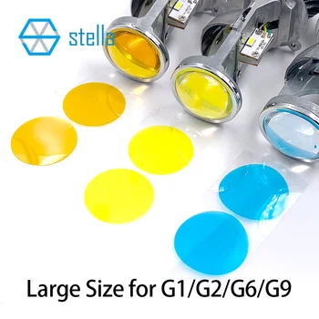 Stella 3000k+4300k+8000k PVC membrana lipdukas geltona/šilta balta/mėlyna spalva specializuojamės automobilių mini objektyvas led žibintų projektorius