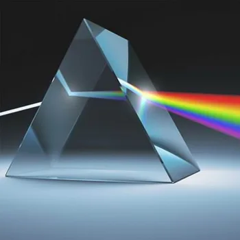 Stiklo Trikampė Prizmė Mokymo Šviesos Spektro Fizikos Foto, Fotografija, Optiniai Prietaisai, Vaivorykštė eksperimentas
