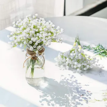 Stilingas Ir Gražus Dirbtinės Baltos Gypsophilas Gėlių Netikras Šilkas, Už Vestuves Puokštė Namų Puošybai Darbalaukio Vaza Dekoras