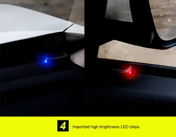Strobe Signalo Apsaugos Sistemos Universal Flash Įspėjimas LED Šviesos Signalizacijos Lemputė Automobilio Saulės Energijos Modeliavimo Netikrų Anti-theft Atsargiai