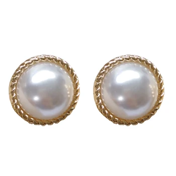 Stud auskarai moterų metalo apvalios perlas moterų stud auskarai elegantiškas mados minimalistinio pearl stud auskarai, auskarai moterims