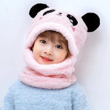 Suaugusiems Vaikams Žiemos Fuzzy Pliušinis Balaclava Skrybėlę Animacinių Filmų Panda Triušis Vėjo Pilnas Draudimas Earflap Gaubtu Bžūp Kaklo Šilčiau Šalikas