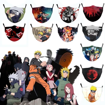 Suaugusiųjų vaiko Kaukės Anime Naruto Kaukė Prop Nuotykių Dulkėms mascarilla Facemasks Daugkartinio naudojimo Lauko Uchiha Itachi Burną Kaukės