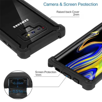 Sunkiųjų Apsaugos šarvai PC+TPU Case for Samsung Galaxy S20 Ultra S8 S9 S10 Plius S10E 10 Pastaba Pro 8 9 atsparus smūgiams Tvirtas Dangtelis