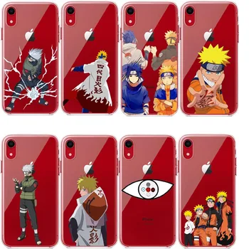 Super anime Naruto Akatsuki Klanas Debesis Simbolis Aišku, TPU Telefoną Atveju iPhone12 11Pro 5 6s 7 XS MAX 8Plus XR X 10