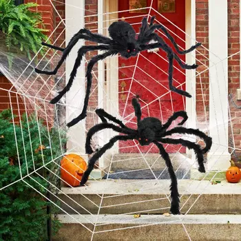 Super didelis pliušinis voras, pagaminti iš vielos ir pliušinis juoda ir spalvota stiliaus šalis ar helovinas dekoracijas 1Pcs 30cm,50cm,75cm