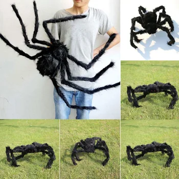 Super didelis pliušinis voras, pagaminti iš vielos ir pliušinis juoda ir spalvota stiliaus šalis ar helovinas dekoracijas 1Pcs 30cm,50cm,75cm