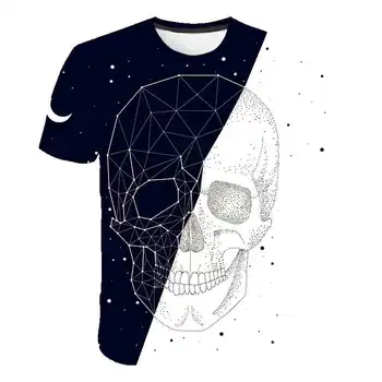 Super gražus naujas siaubo kaukolė spausdinti 3D T-shirt berniukas trumparankoviai marškinėliai Homme balta dizaino T-shirt, viršuje berniukas vasaros top Lašas Laivas