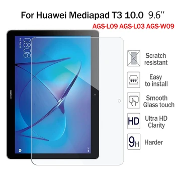 Tabletę Grūdintas Stiklas Screen Protector Padengti Huawei MediaPad T3 10 9.6 Colių Tabletę Nuo Sprogimo Apsaugotą Grūdintas Filmas