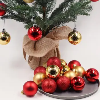Taoup Raudona 24pcs Linksmų Kalėdų Kamuoliukus Kalėdinė Dekoracija Namuose Kabo Kalėdų Eglučių Papuošalai Kalėdų Medžio Kamuolius Noel 2018