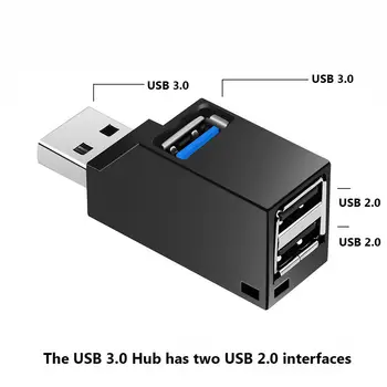 Tebe Hub-Splitter-Box Card-Reader-Usb-Hub Nešiojamas U-Disko Mini 8-X-Mobile-Phone 3-Port High-Speed Hub Adapteris