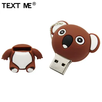 TEKSTAS MAN animacinių filmų gyvūnų koala gary ruda modelio usb flash drive usb 2.0 4GB 8GB 16GB 32GB 64GB kūrybos pendrive