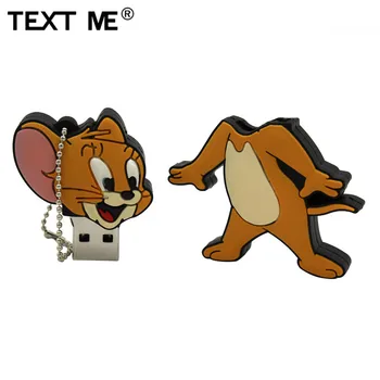 TEKSTAS MAN mielas animacinių filmų katės ir pelės stiliaus usb flash drive usb 2.0 4GB 8GB 16GB 32GB 64GB pendrive dovana U disko