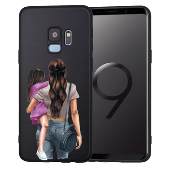 Telefono dėklas Prabanga Kūdikio Mama, Mergina Super Mama, Tėtis Samsung Galaxy S10 atveju S6 S7 S8 S9 J2 j3 skyrius J5 J7 J4 J6 J8 2018 Plius Etui Coque