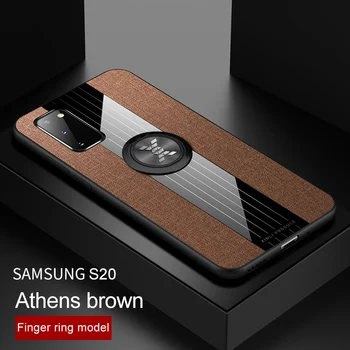 Telefono dėklas Samsung Galaxy S21 Plus Atveju 20 Pastaba Ultra Apimti Piršto Žiedas Medžiaga Atveju 