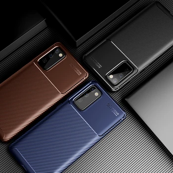 Telefono dėklas Samsung Galaxy S21 Ultra Atveju S21 Plius coque Prabanga Anglies Pluošto, Minkštos TPU Silikono Bumper Case for Samsung S20 FE